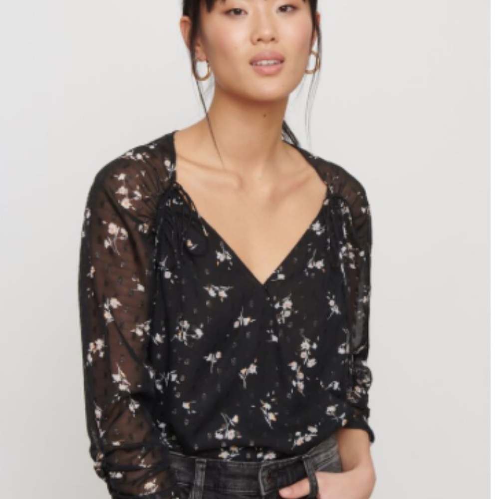 Dynamite Shoulder Tie Blouse NWT